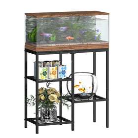 20 Gallon Aquarium Stand Fish Tank Stand Metal Adjustable Fish Tank Shelf 3 Tier Reptile Terrarium Stand for Living Room Aquarium Rack Stand for Fish Tank Accessories 29.13" L x 12.2" W Tabletop